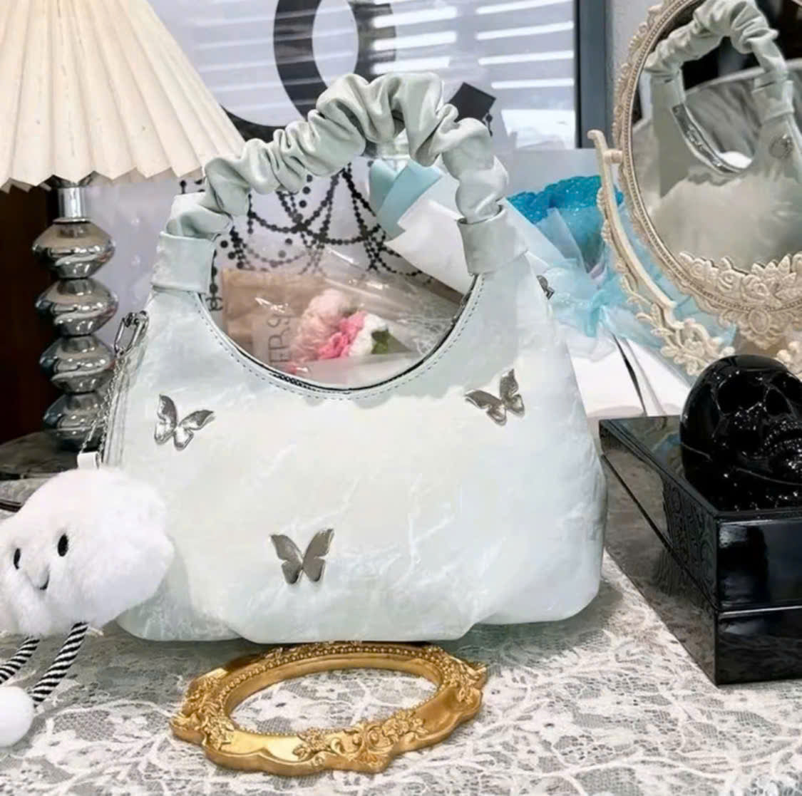 Women's ruched strap handbag THNT011