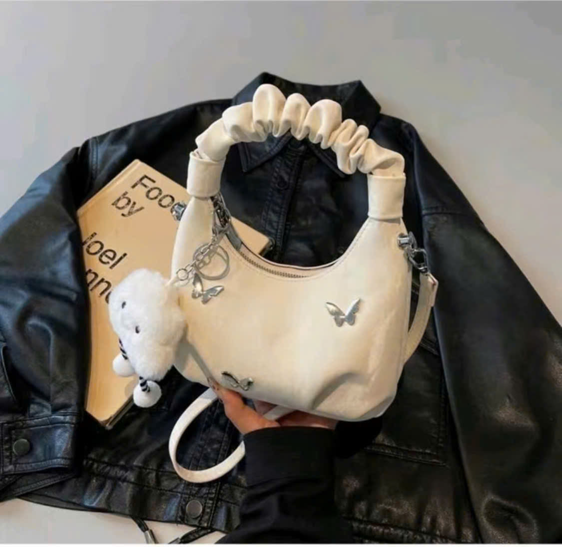 Women's ruched strap handbag THNT011