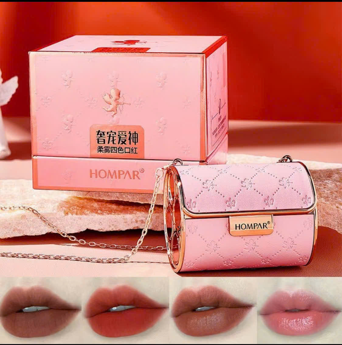 Hompar Lipstick and Handbag Set 4 THNT015
