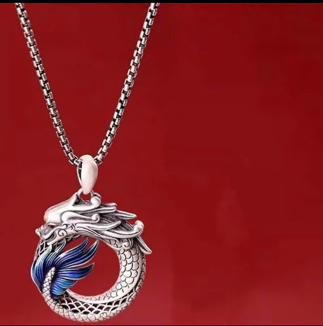 Dragon and Phoenix Pendant Necklace, Model THNT 042