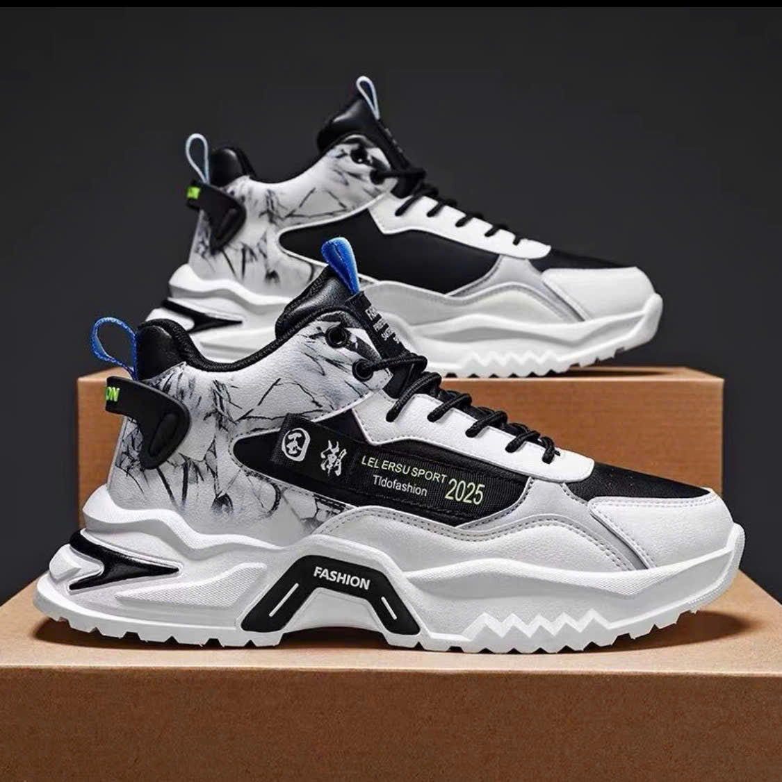 Men's mid-calf boots with 8cm height increase, flat sole THNT006