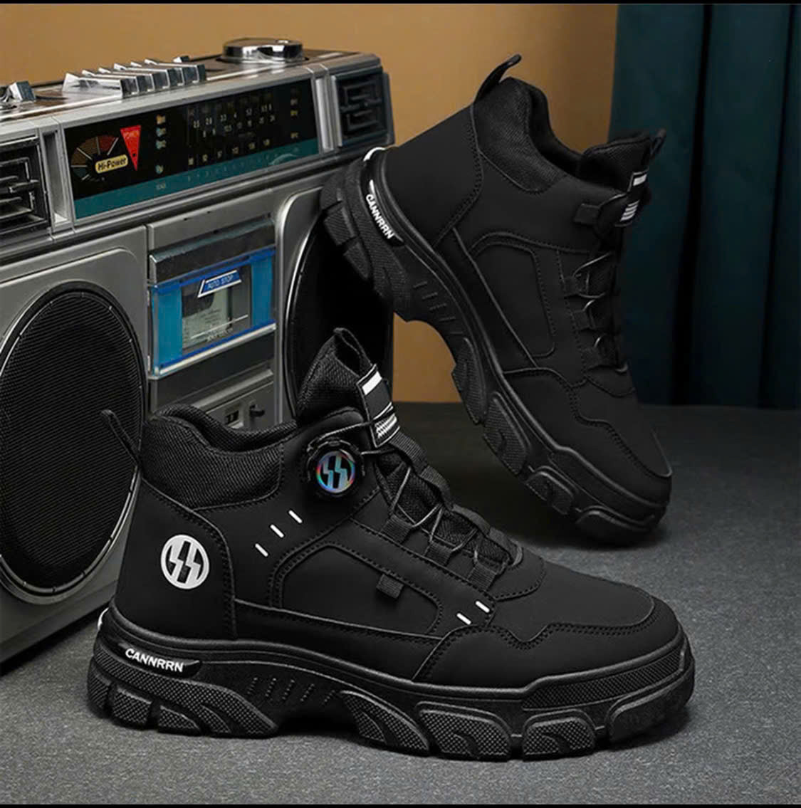 LAKINTA Men's Premium High-Top Boots with Screw-on Buckle, Model THNT041