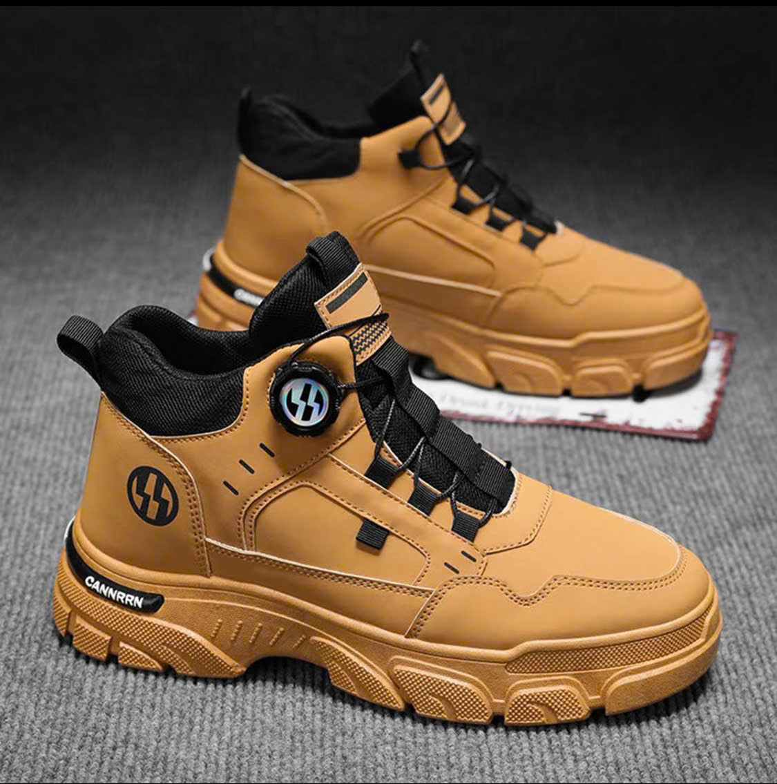 LAKINTA Men's Premium High-Top Boots with Screw-on Buckle, Model THNT041