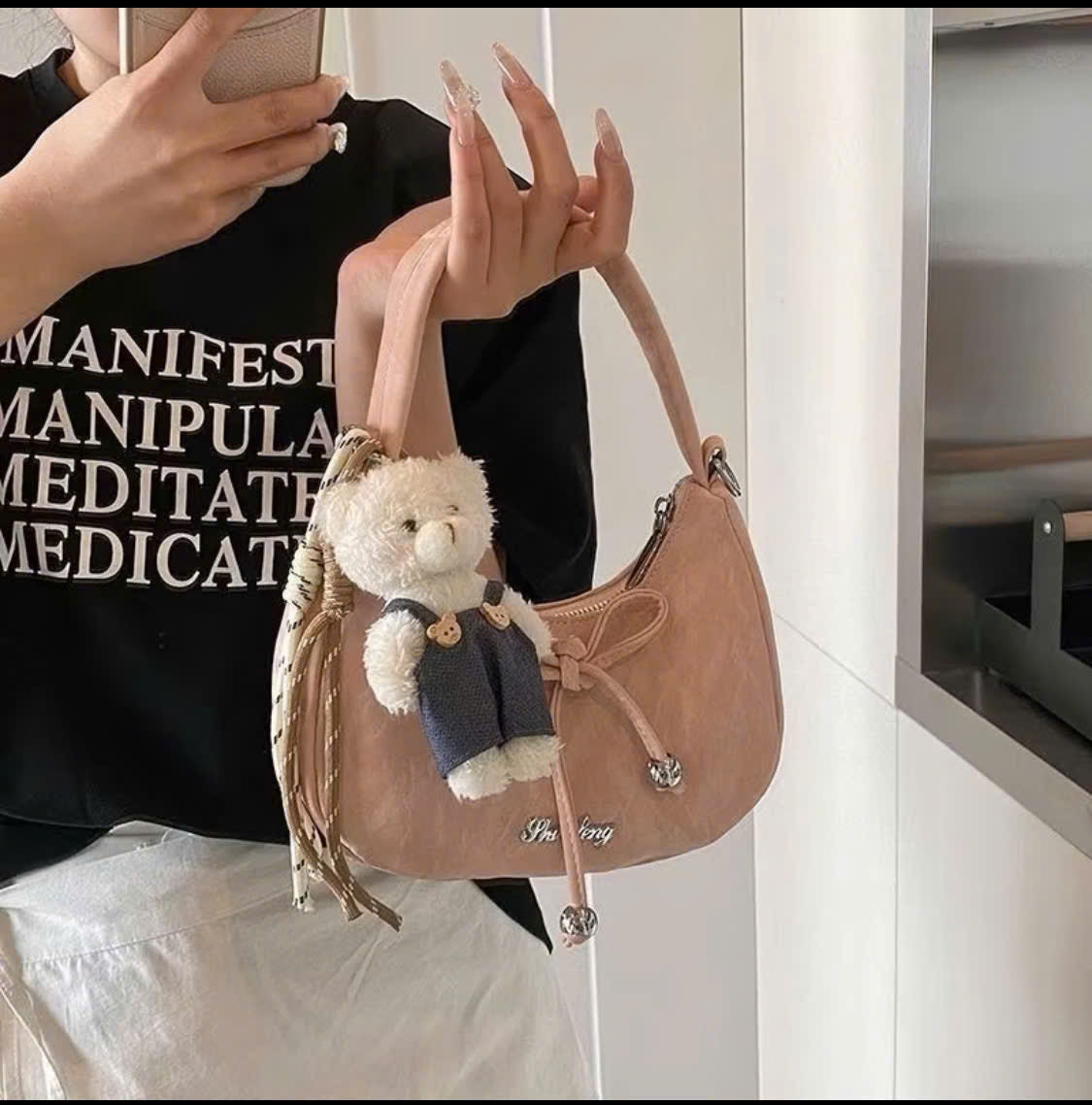 Women's handbag with bow THNT003