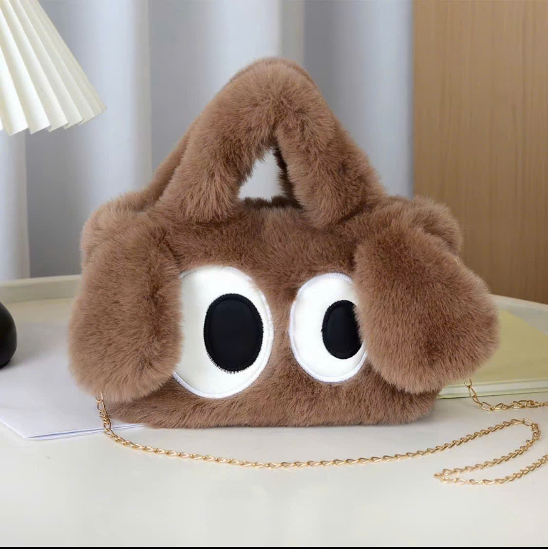 Puppy fur bag with big eyes THNT005