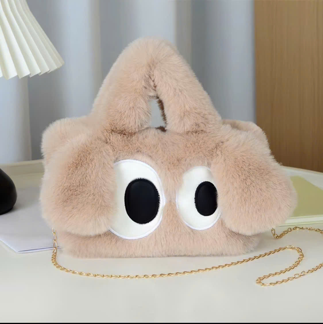 Puppy fur bag with big eyes THNT005