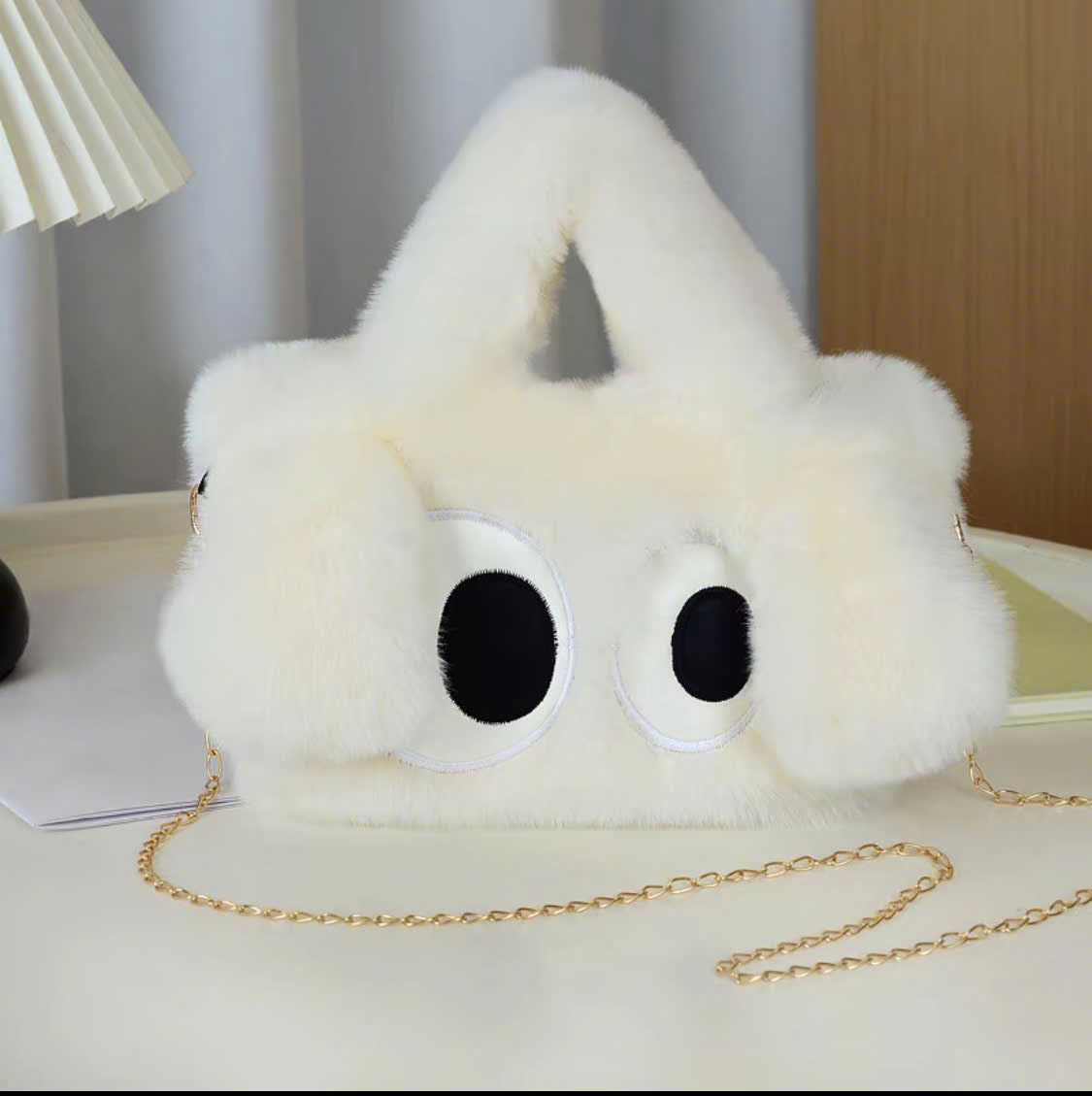Puppy fur bag with big eyes THNT005