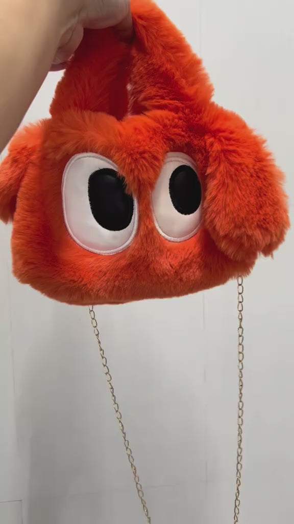 Puppy fur bag with big eyes THNT005